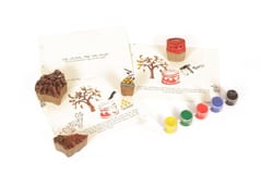 POTLI Handmade Wooden Block Print DIY Craft Kit - Panchtantra Story Book - (Jackal and The Drum) ( 5 Years +)