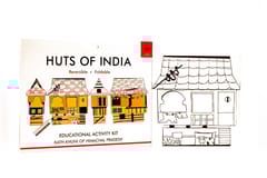 POTLI Handmade Educational  DIY  Colouring Kit for Our Young Architects (Kath Kuhni Houses of Himachal Pradesh ) Learning Activity for ( 7 Years +)