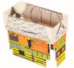 POTLI Handmade Educational  DIY  Colouring Kit for Our Young Architects (Kath Kuhni Houses of Himachal Pradesh ) Learning Activity for ( 7 Years +)