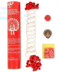 POTLI Handmade Wooden Block Print DIY Craft Kit  Dupatta -   (Red Peacock Design Block) (For All Ages)