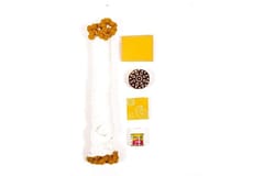 POTLI Handmade Wooden Block Print DIY Craft Kit r Dupatta -  (Yellow Butterfly Design Block) (For All Ages)
