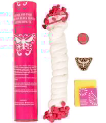 POTLI Handmade Wooden Block Print DIY Craft Kit For Dupatta -  (Pink Butterfly Design Block) (For All Ages)