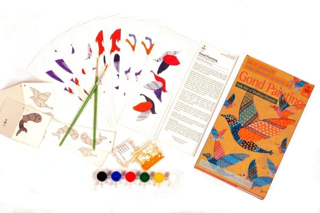 POTLI DIY Educational Colouring Kit - Gond Painting of Madhya Pradesh for Young Artists (5 Years +)