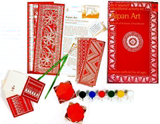 POTLi DIY Educational Colouring Kit - Aipan Painting of Uttarakhand for Young Artists (5 Years +)