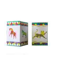 POTLI DIY Educational Craft Kit -  T-lite Holder making kit with Pithora Art - 6 years +