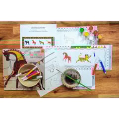 POTLI DIY Educational Craft Kit -  T-lite Holder making kit with Pithora Art - 6 years +