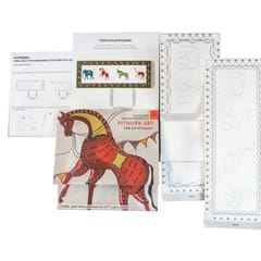 POTLI DIY Educational Craft Kit -  T-lite Holder making kit with Pithora Art - 6 years +