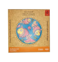 POTLI Handmade DIY Fabric Painitng kit  Madhubani Fish  8" for Adults - माच्छ