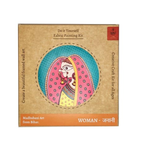 POTLI Handmade DIY Fabric Painitng kit  Madhubani Woman  8" for Adults  जनानी