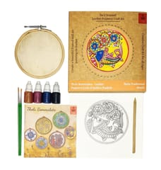 POTLI DIY Wall Art Leather Puppetry Painitng kit Traditional pattern 5" for Adults -Fish Pattern