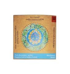 POTLI DIY Wall Art Leather Puppetry Painitng kit Blue Pottery pattern Green 8" for Adults