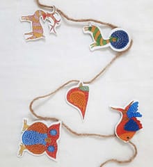 POTLI DIY Educational Craft kit - Christmas Decorations using Gond Art - Forest Friends for age 6 years +