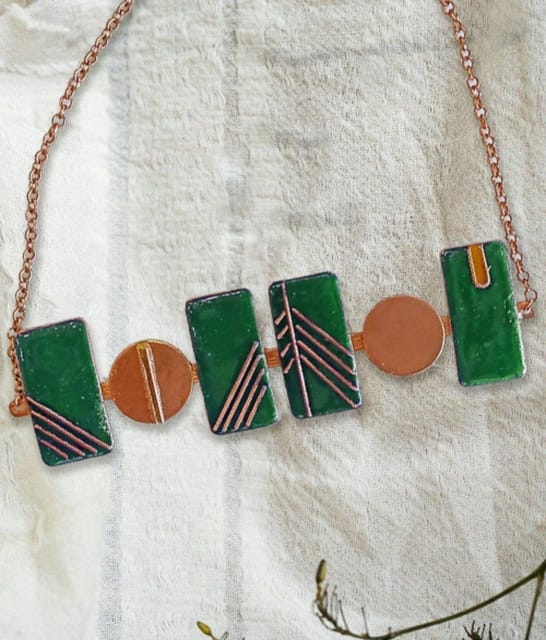 Ekibeki-Prairie Copper Enamel Necklace