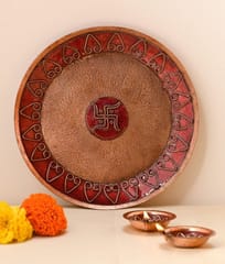 Ekibeki-Diya & Pooja Thali | Archana | Copper Enamel  Combo