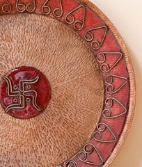 Ekibeki-Diya & Pooja Thali | Archana | Copper Enamel  Combo
