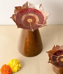 Ekibeki-Diya Stand - Large (Red) | Archana Samai