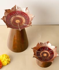 Ekibeki-Diya Stand - Small (Red) | Archana Samai