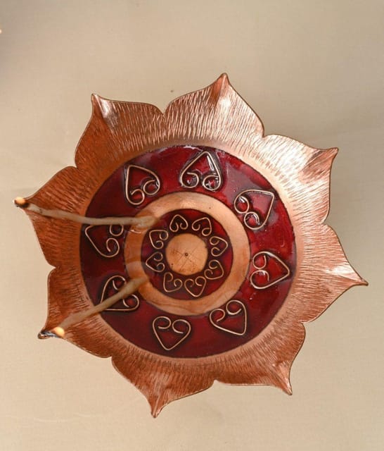Ekibeki-Diya Stand - Small (Red) | Archana Samai
