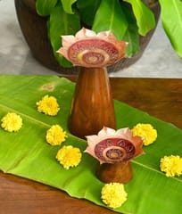 Ekibeki-Diya Stand - Small (Red) | Archana Samai