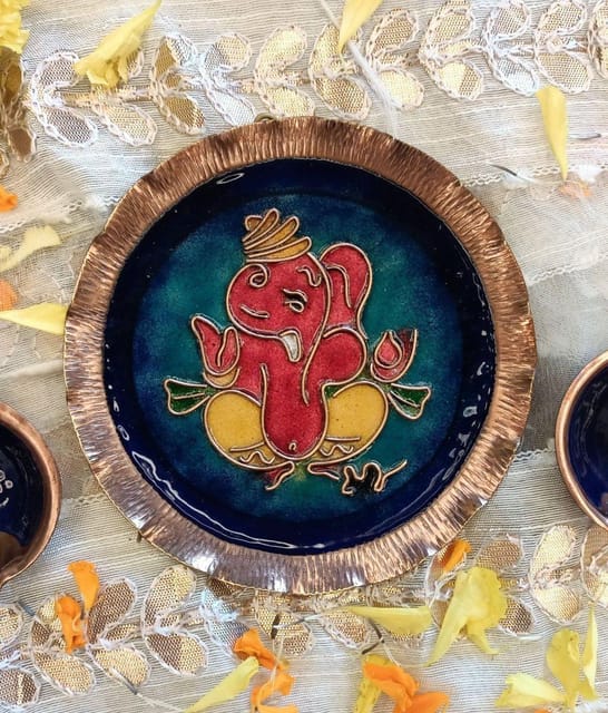 Ekibeki-  Ganesha Plate (Blue)