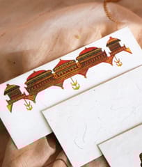 Ekibeki-Set of 6 Arches & Lanterns Handmade Gift Envelopes in Chitrakathi