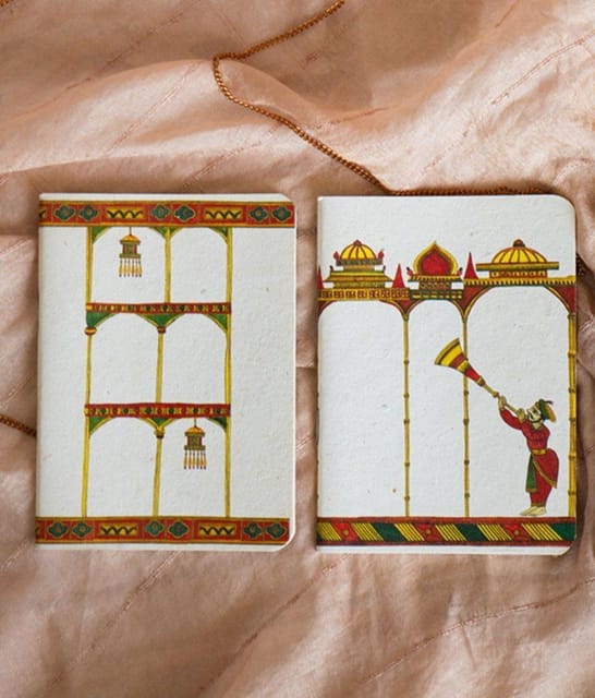 Ekibeki-Notebook , Arches and Lanterns in Chitrakathi A6 Softbound  (Single)