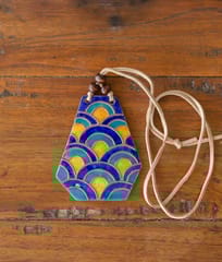 Ekibeki-Retro Rainbow Copper Enamel Diamond Shape Pendant