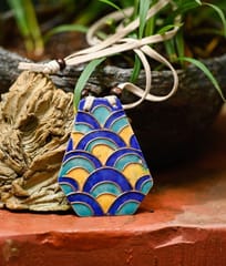 Ekibeki-Retro Rainbow Copper Enamel Diamond Shape Pendant