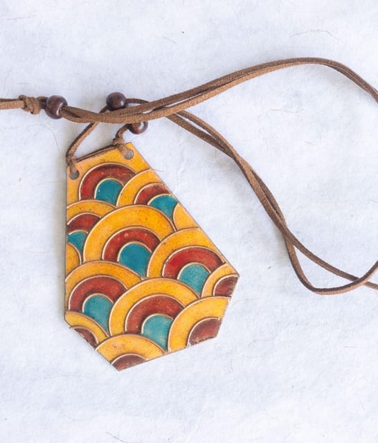 Ekibeki Retro Prismatic Copper Enamel Diamond Pendant (1Pc)