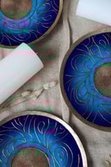 Ekibeki - Lakire Koyari Blue Wallplate cum Candle Holder