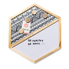 IVEI Hexagon Whiteboard, Metal board and Pinboard - Set of 2 - Grey