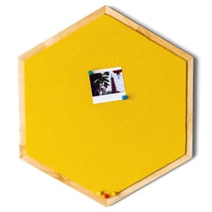 IVEI Hexagon Whiteboard, Metal board and Pinboard - Set of 2 - Yellow