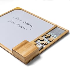 IVEI Metal board, Pinboard, Whiteboard with Calendar - Set of 2- Grey