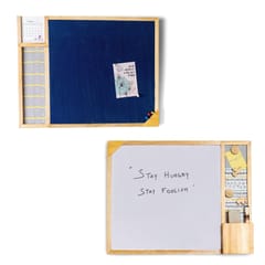 IVEI Metal board, Pinboard, Whiteboard with Calendar - Set of 2- Dark Blue
