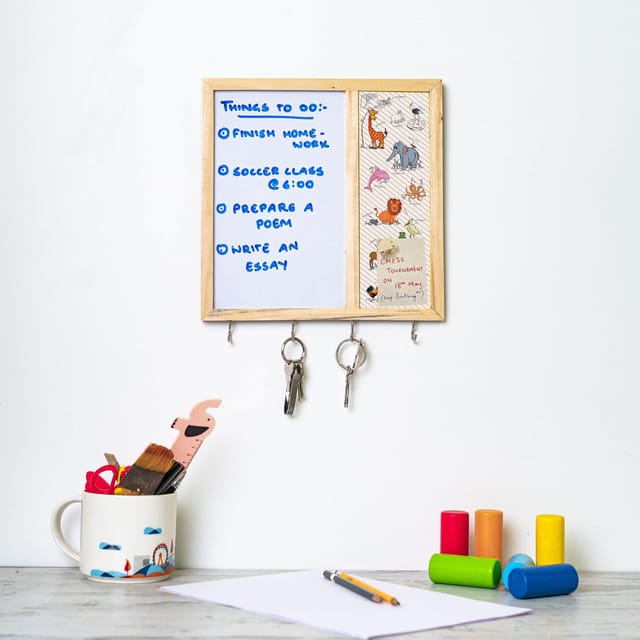 IVEI - Kids Metal Board Whiteboard with Hooks