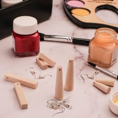 IVEI WOODEN 3D EARRINGS CUBOIDS & CONES - SET OF 8