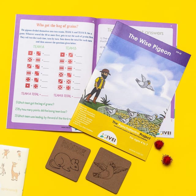 IVEI The Wise Pigeon - Workbook and 2 DIY coasters - 4 to 7 yrs