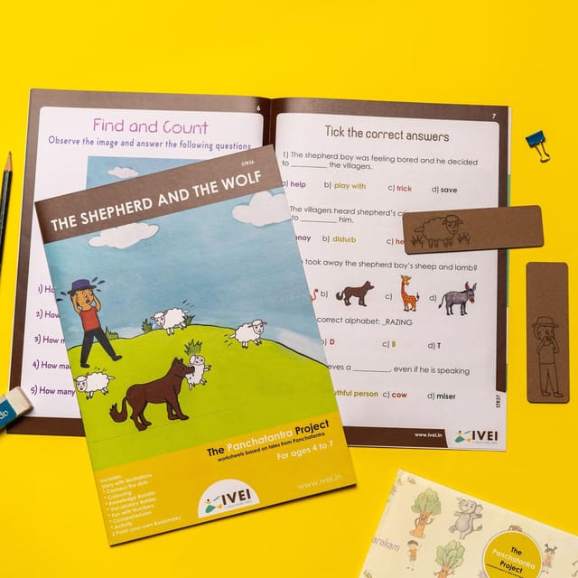 IVEI The Shepherd and the Wolf - Workbook and 2 DIY Bookmarks - 4 to 7 yrs