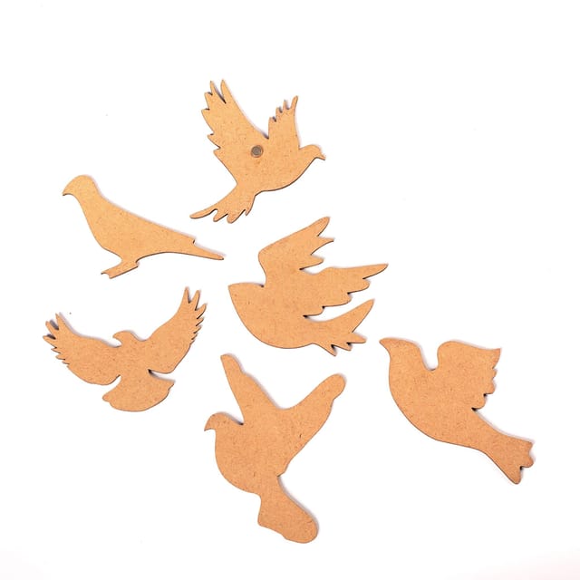 IVEI MDF Bird magnets - set of 6 - Craft for kids