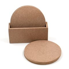 IVEI MDF Round Coasters with Vertical Holder