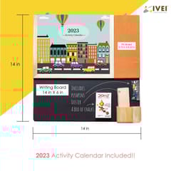 IVEI Kids Activity Calendar with Black Board - Orange