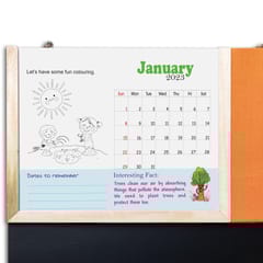 IVEI Kids Activity Calendar with Black Board - Orange