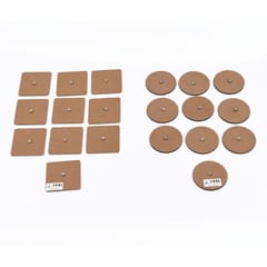 IVEI MDF Wood Sheet Square and Round Craft Magnet - Set of 20 - 2 in X 2in X 3 mm