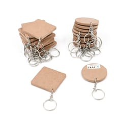 IVEI MDF Key Chains - Square and Round Shaped - Set of 20