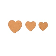 IVEI MDF Heart Cutouts/Embellishment - DIY Set of 15