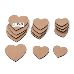 IVEI MDF Heart Cutouts/Embellishment - DIY Set of 15