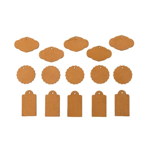 IVEI MDF Gift Tag/Message Tag Cutouts - DIY Set of 15