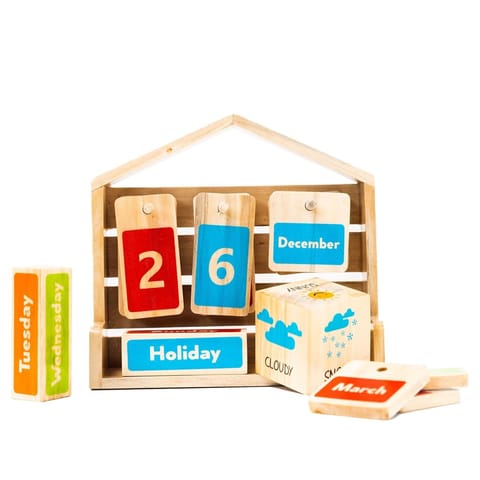 IVEI Wooden Hut Calendar with Weather Chart for Kids