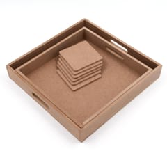 IVEI MDF 2 Trays and 6 Coasters Set