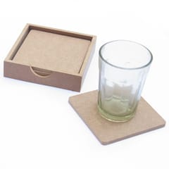 IVEI MDF Square coasters (3.5in X 3.5in) with holder - set of 4
